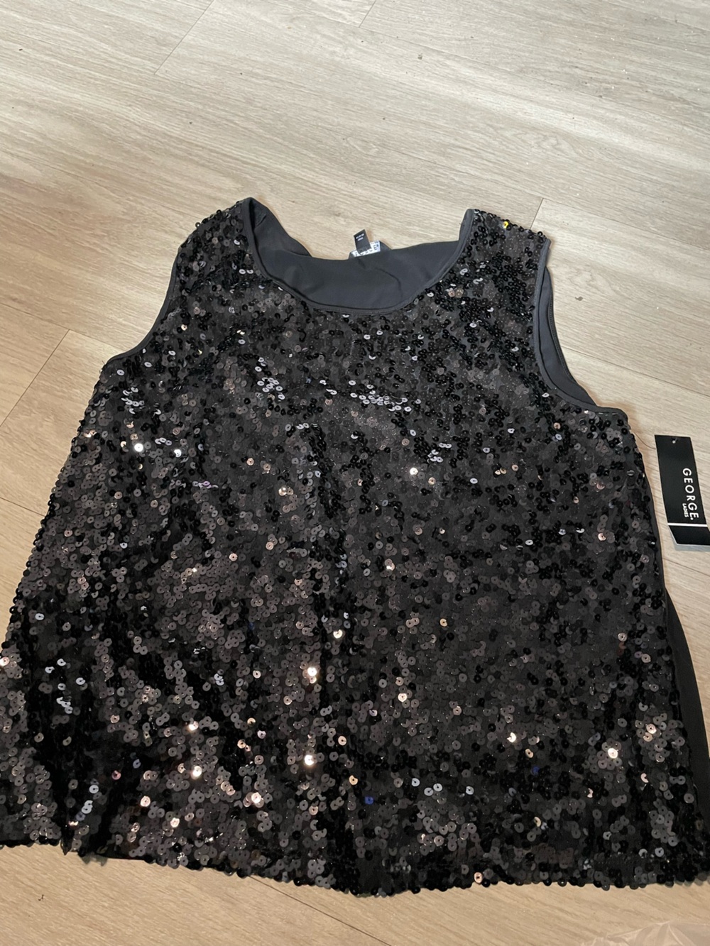 George Black Sequin Sleeveless Top